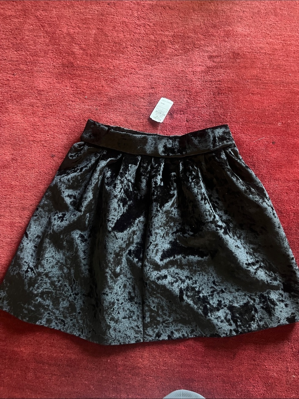 Few Moda Mini Black Velvet A-Line Skirt - Picture 4 of 7